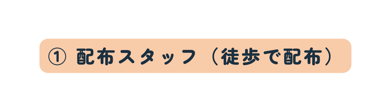 配布スタッフ 徒歩で配布